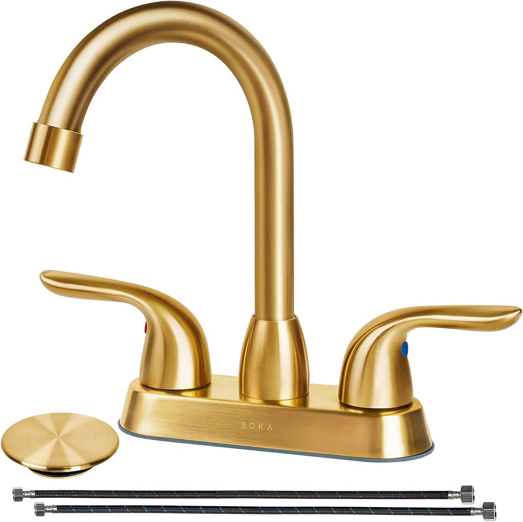 SOKA 2 Handle Gold Bathroom Faucet Gold