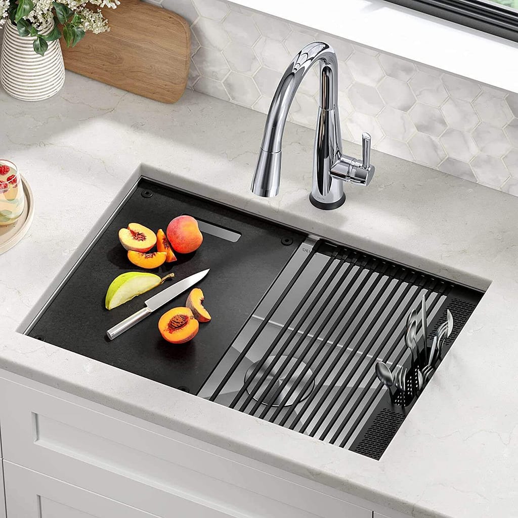DELTA Rivet 27 Inch Workstation Kitchen Sink 95B931-27S-SS