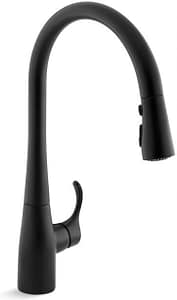 KOHLER Black Kitchen Faucet Simplice K-596-BL