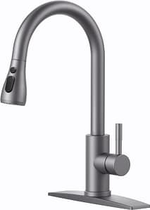 FORIOUS Gray Kitchen Faucet with Pull Down Sprayer