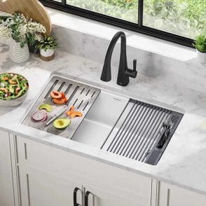 DELTA White Kitchen Sink Everest Workstation 75B933-33S-WH