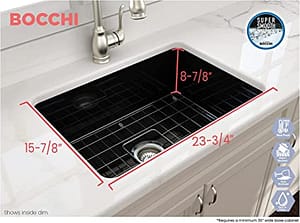 BOCCHI Sotto Undermount Single Bowl Black Kitchen Sink