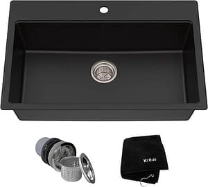 Kraus Quarza Granite 30 inch black kitchen sink Black KGD-412B