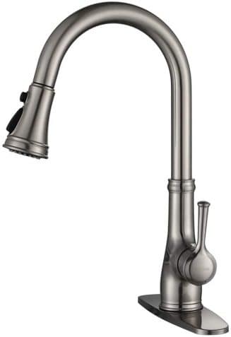WEWE Brushed Nickel Kitchen Sink Faucet