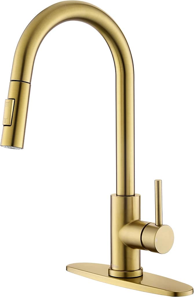 Tohlar Brushed Gold Kitchen Faucet