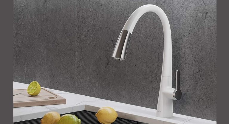 white kitchen faucet