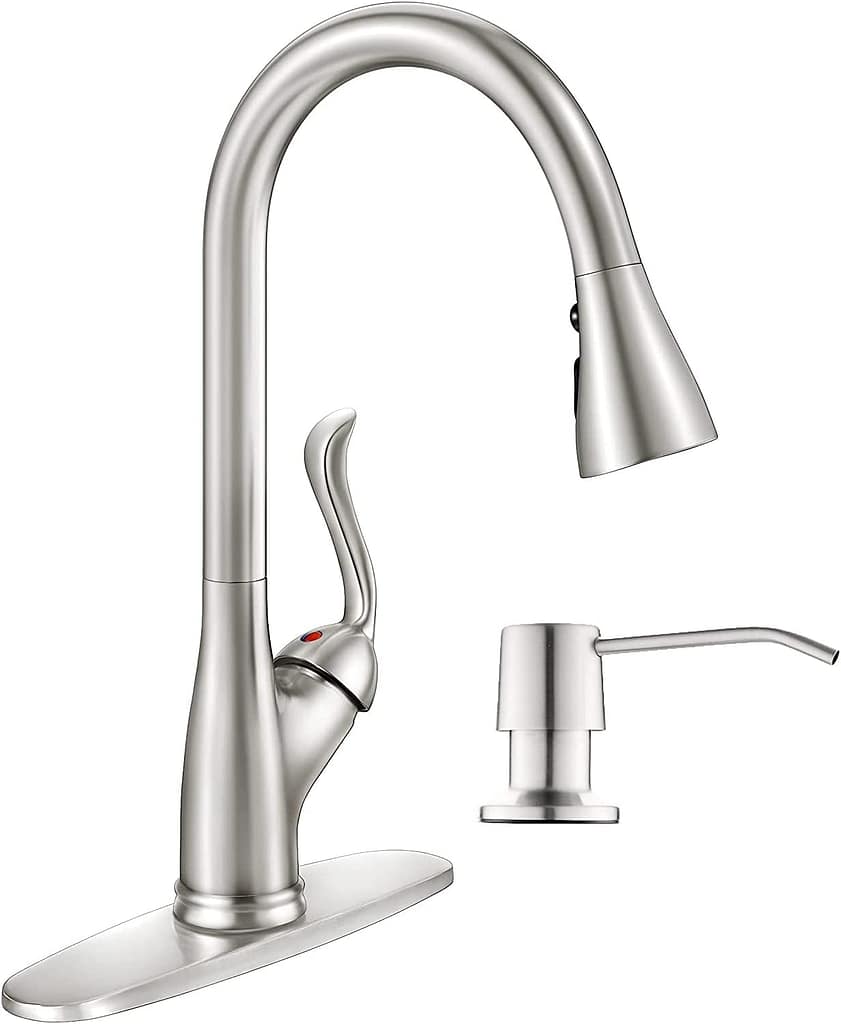 APPASO Kitchen Faucet with Pull Down Sprayer and Soap Dispenser