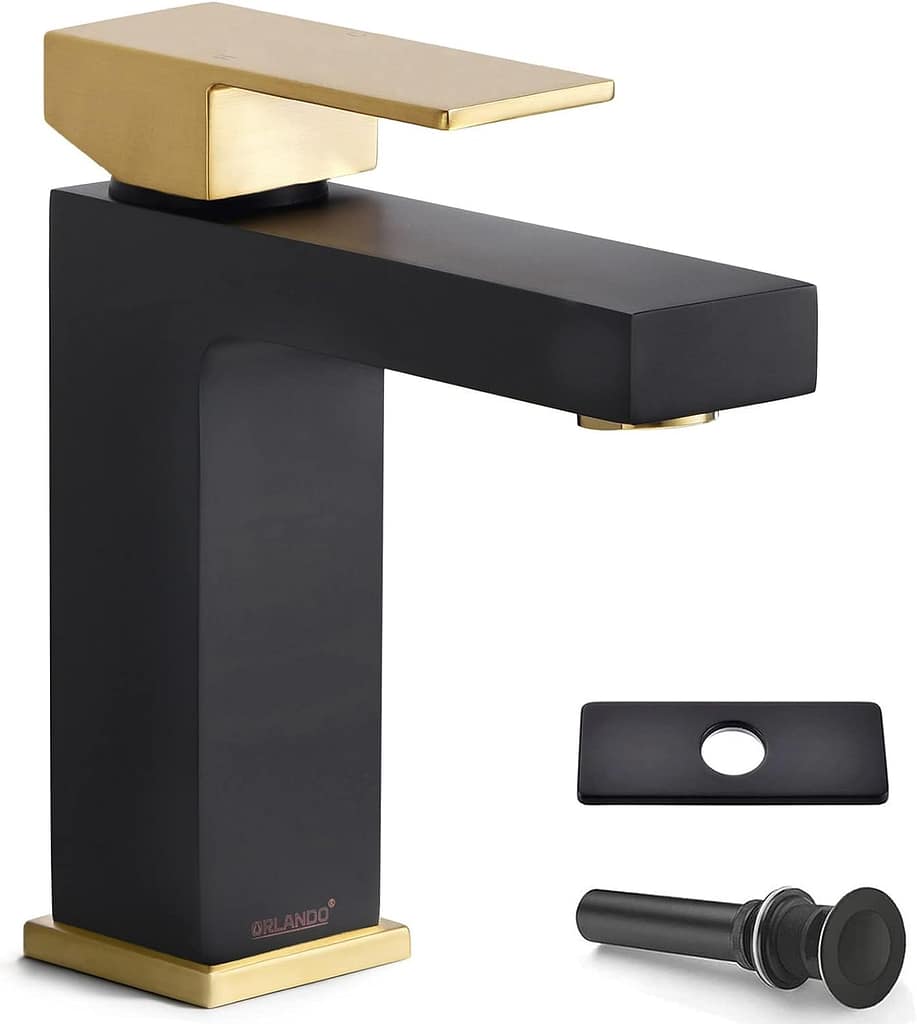 ORLANDO Black and Gold Bathroom Faucet